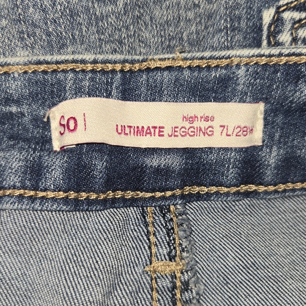 ✨ SO Ultimate High-Rise Distressed Jeggings - Blue Wash 7long - Picture 3 of 4